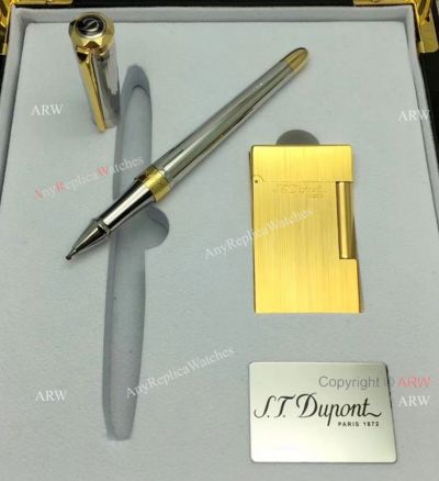 Copy ST Dupont Gold Lighter and Rollerball Pen / Gift sets